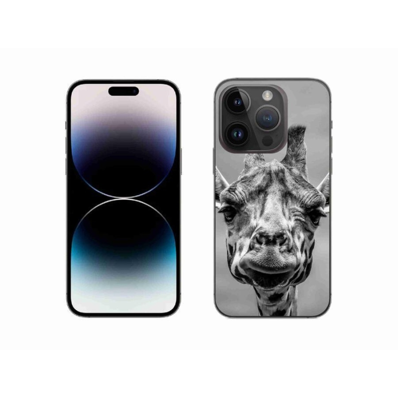 Zselés borítás mmCase iPhone 14 Pro 6.1 készülékhez - fekete-fehér zsiráf