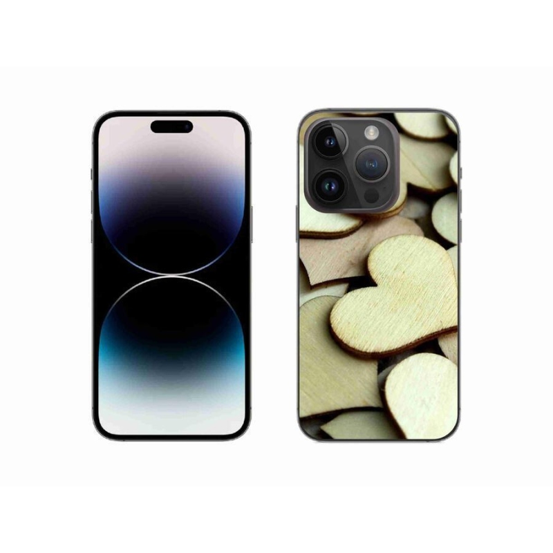 Zselés borítás mmCase iPhone 14 Pro 6.1 készülékhez - fából készült szívek