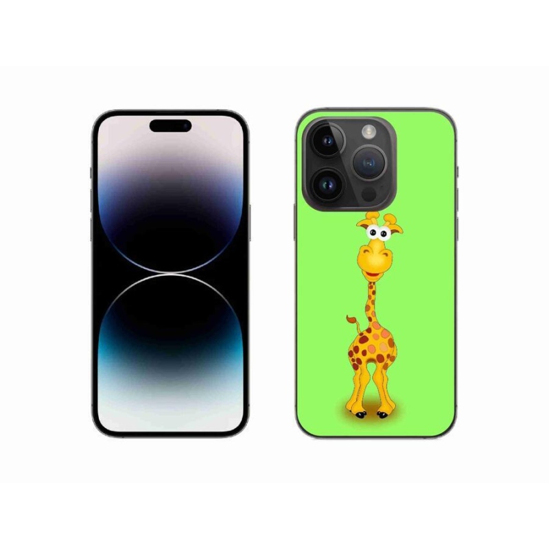 Zselés borítás mmCase iPhone 14 Pro 6.1 készülékhez - rajzfilm zsiráf