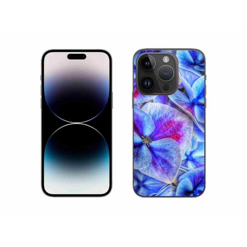Zselés borítás mmCase iPhone 14 Pro 6.1 készülékhez - kék virágok 1