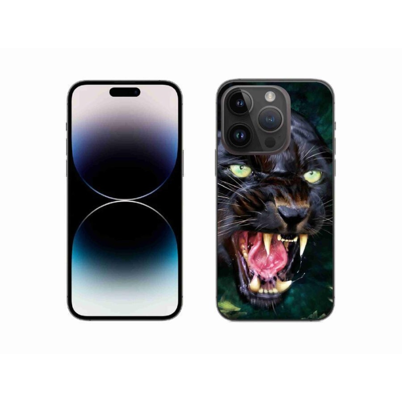 Zselés borítás mmCase iPhone 14 Pro 6.1 készülékhez - dühös fekete párduc