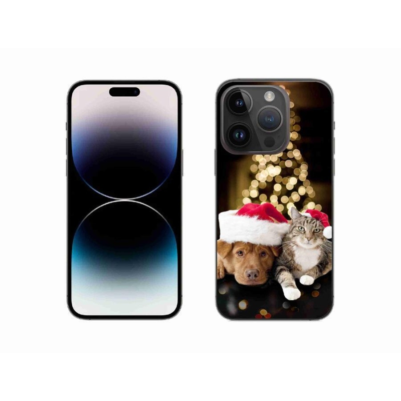 Gél borítás mmCase iPhone 14 Pro 6.1 készülékhez - Karácsonyi kutya és macska