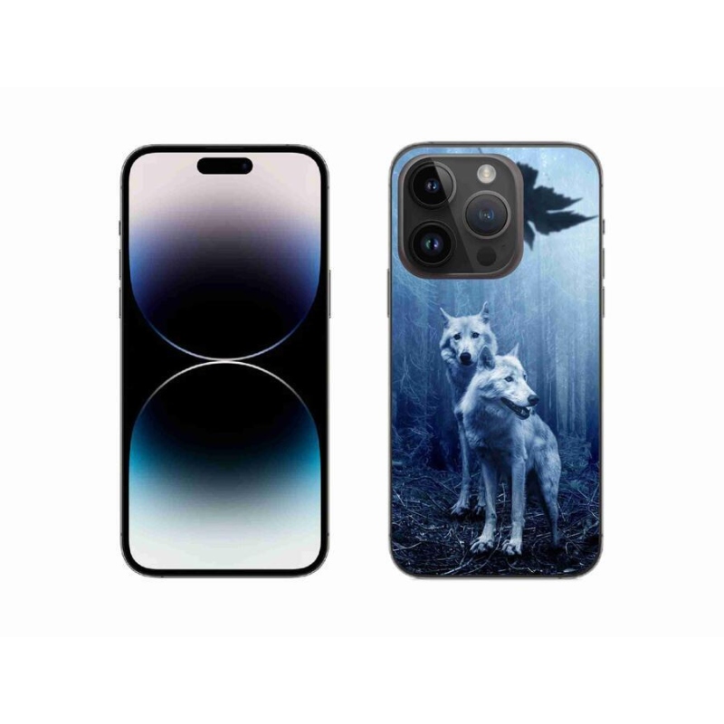 Zselés borítás mmCase iPhone 14 Pro 6.1 készülékhez - farkasok az erdőben