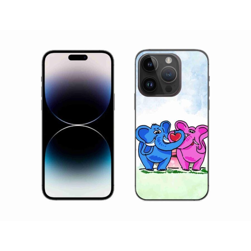 Gél borítás mmCase iPhone 14 Pro 6.1 készülékhez - Szerelmes elefántok