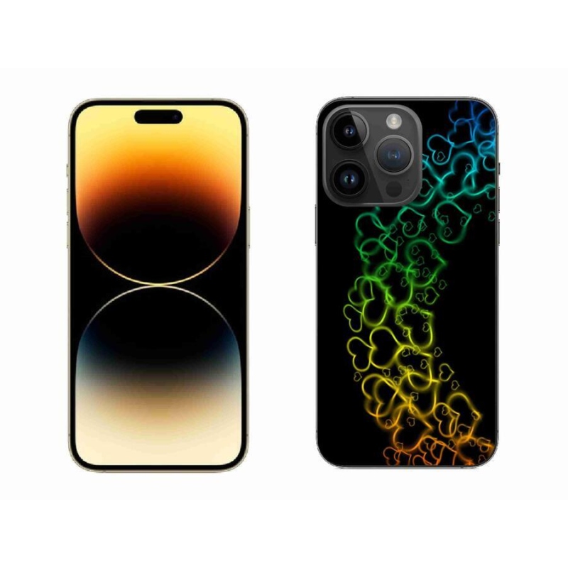 Gél borítás mmCase iPhone 14 Pro Max 6.7 készülékhez - színes szívek