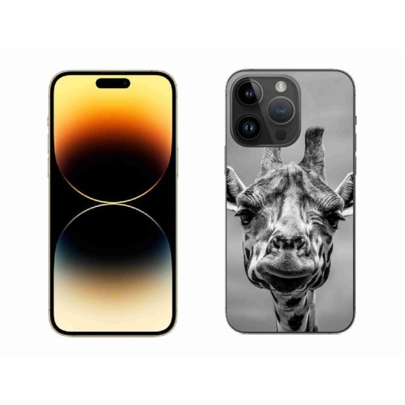 Zselés borítás mmCase iPhone 14 Pro Max 6.7 készülékhez - fekete-fehér zsiráf