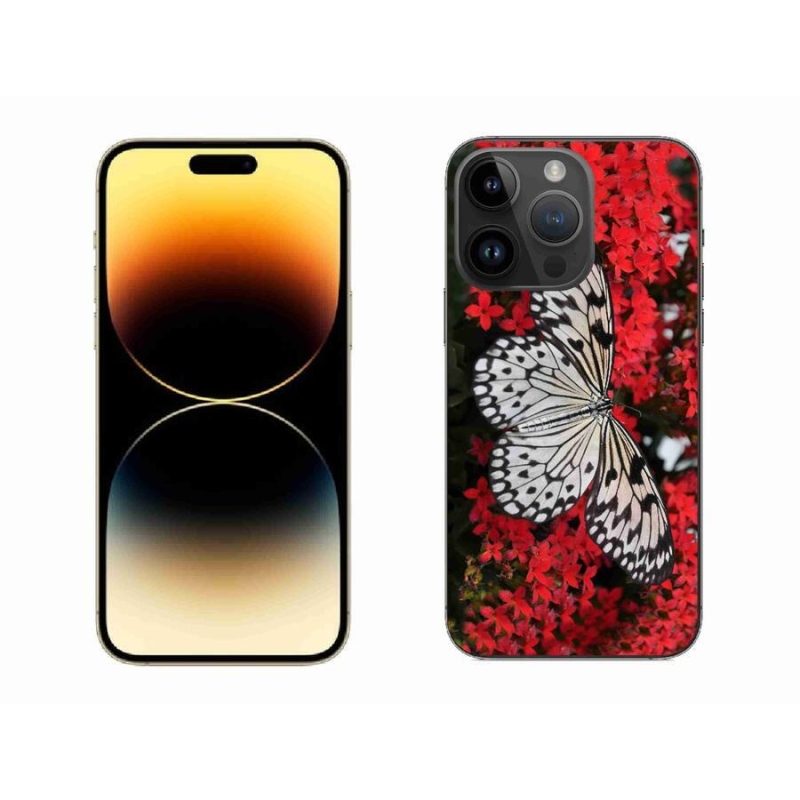 Zselés borítás mmCase iPhone 14 Pro Max 6.7 készülékhez - fekete és fehér pillangó 1