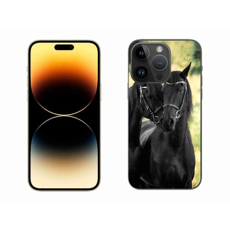 Zselés borítás mmCase iPhone 14 Pro Max 6.7 készülékhez - két fekete ló