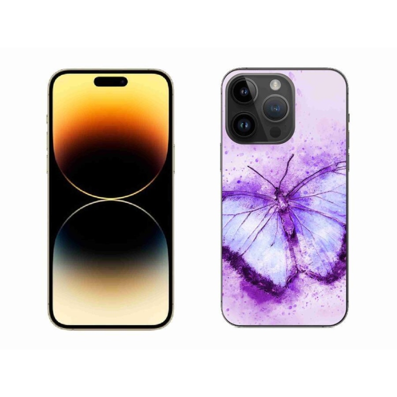 Zselés borítás mmCase iPhone 14 Pro Max 6.7 készülékhez - lila pillangó