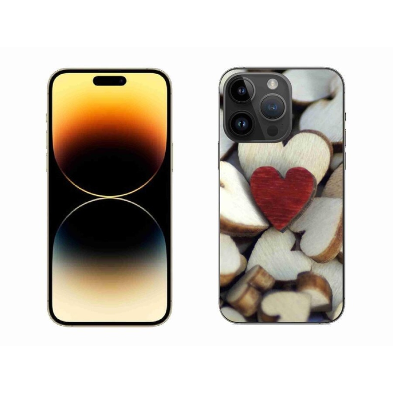 Zselés borítás mmCase iPhone 14 Pro Max 6.7 készülékhez - gravírozott piros szív