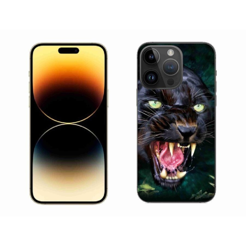 Zselés borítás mmCase iPhone 14 Pro Max 6.7 készülékhez - dühös fekete párduc