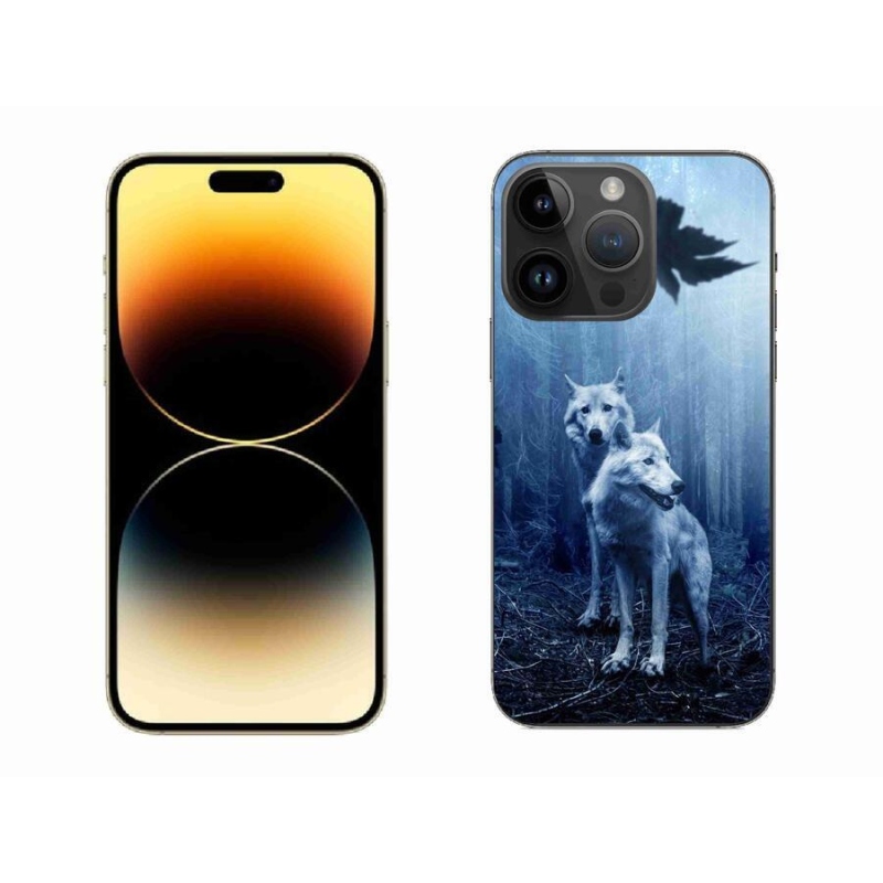 Zselés borítás mmCase iPhone 14 Pro Max 6.7 készülékhez - farkasok az erdőben