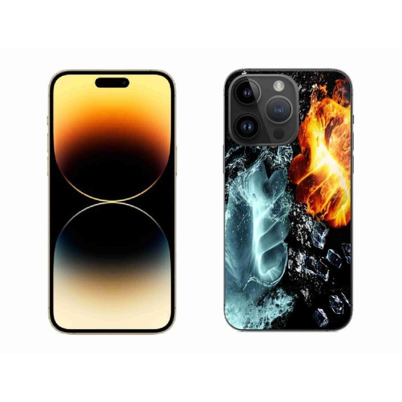 Zselés borítás mmCase iPhone 14 Pro Max 6.7 - víz és tűz számára