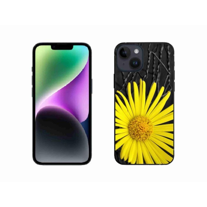Gél védőhuzat mmCase iPhone 14 készülékhez - sárga virág