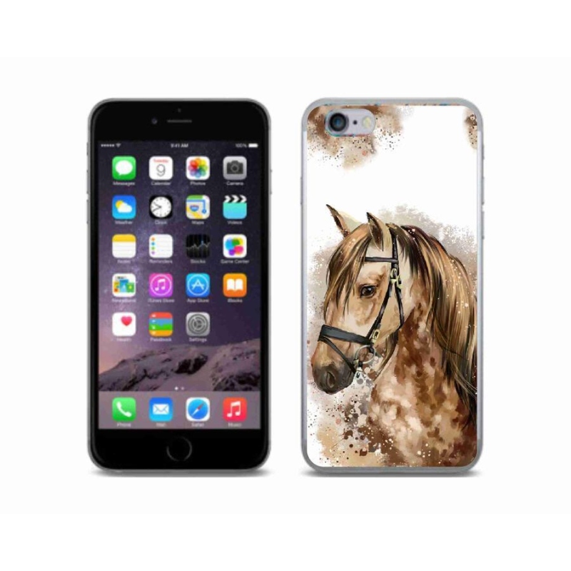 Zselés borítás mmCase iPhone 6/6S készülékhez - barna rajzfilm ló