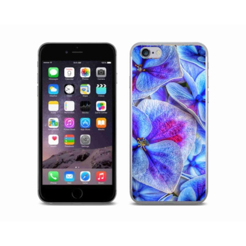 Zselés borítás mmCase iPhone 6/6S készülékhez - kék virágok 1