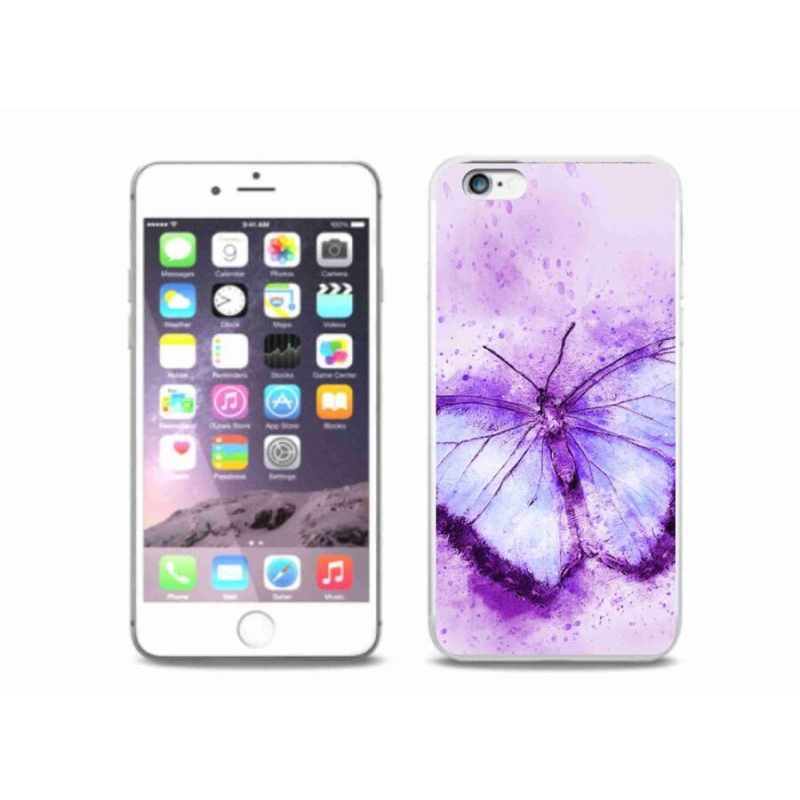 Zselés borítás mmCase iPhone 6/6S Plus készülékhez - lila pillangó