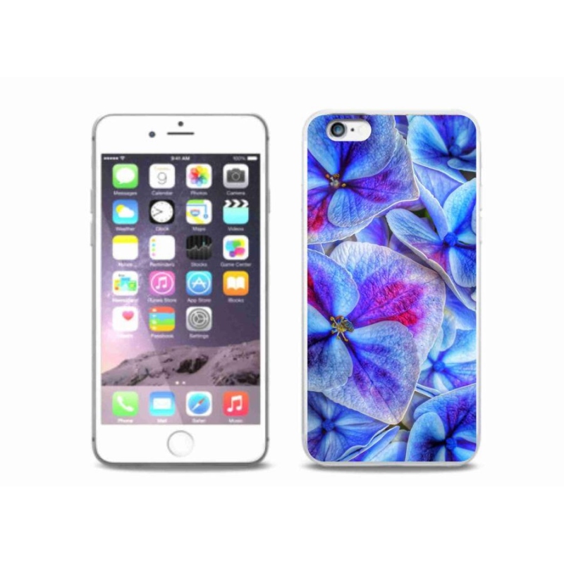 Zselés borítás mmCase iPhone 6/6S Plus készülékhez - kék virágok 1