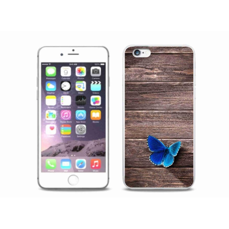 Zselés borítás mmCase iPhone 6/6S Plus készülékhez - kék pillangó 1