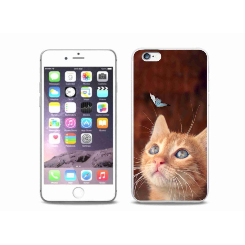 Zselés borítás mmCase iPhone 6/6S Plus készülékhez - pillangó és cica