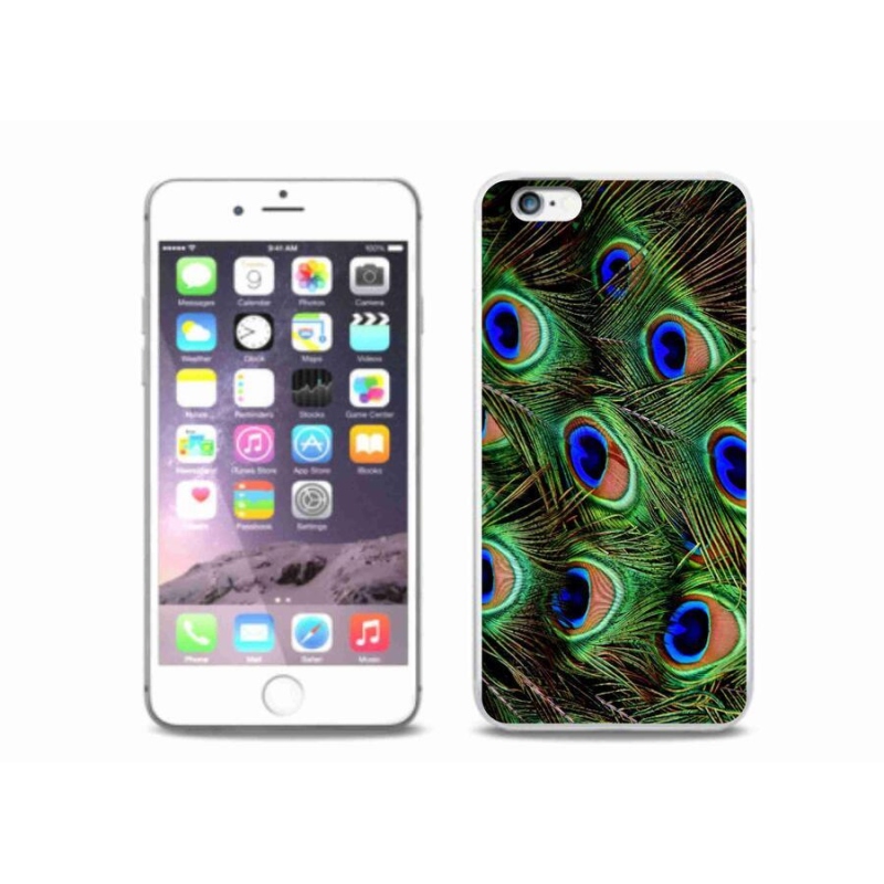 Zselés borítás mmCase iPhone 6/6S Plus készülékhez - pávatoll