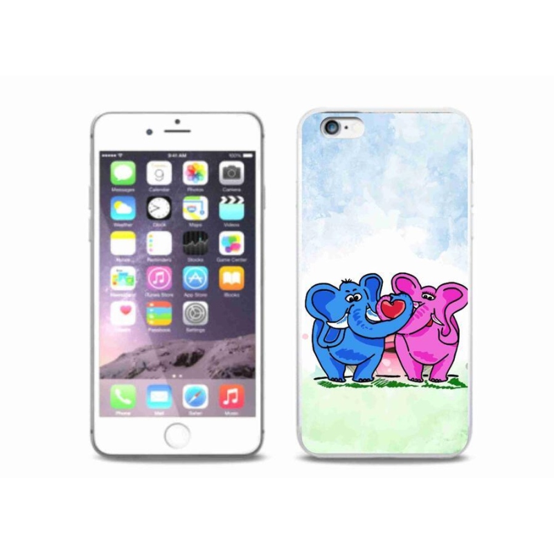 Zselés borítás mmCase iPhone 6/6S Plus készülékhez - szerelmes elefántok