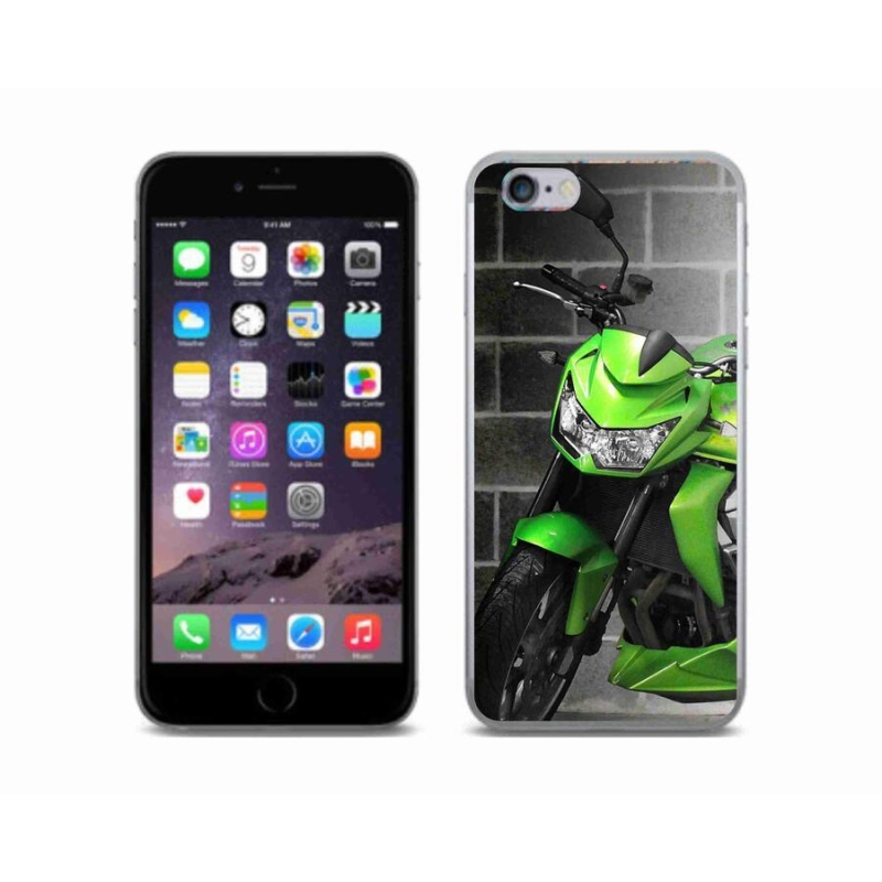Zselés borítás mmCase iPhone 6/6S készülékhez - zöld motorbicikli