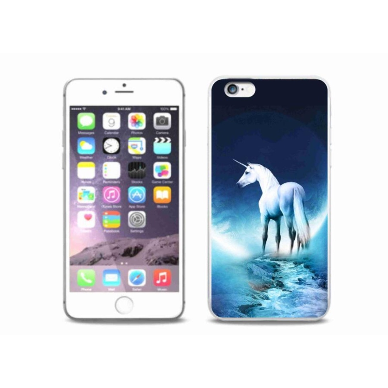 Zselés borítás mmCase iPhone 6 Plus/6S Plus készülékhez - fehér egyszarvú