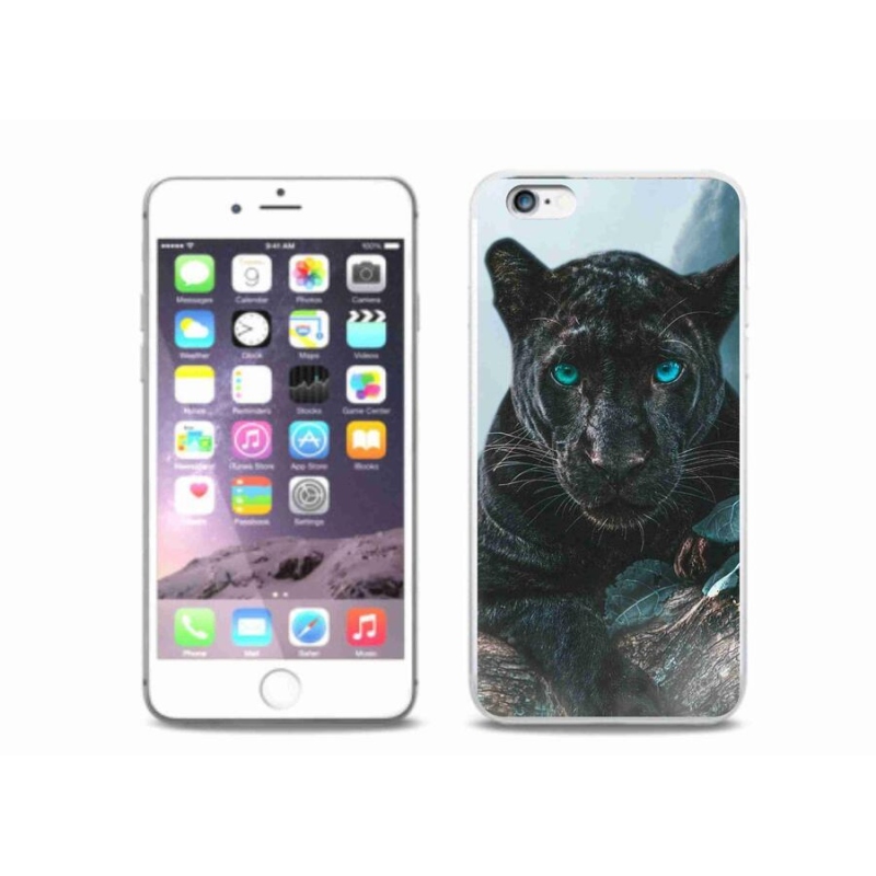 Zselés tok mmCase iPhone 6 Plus/6S Plus készülékhez - fekete párduc