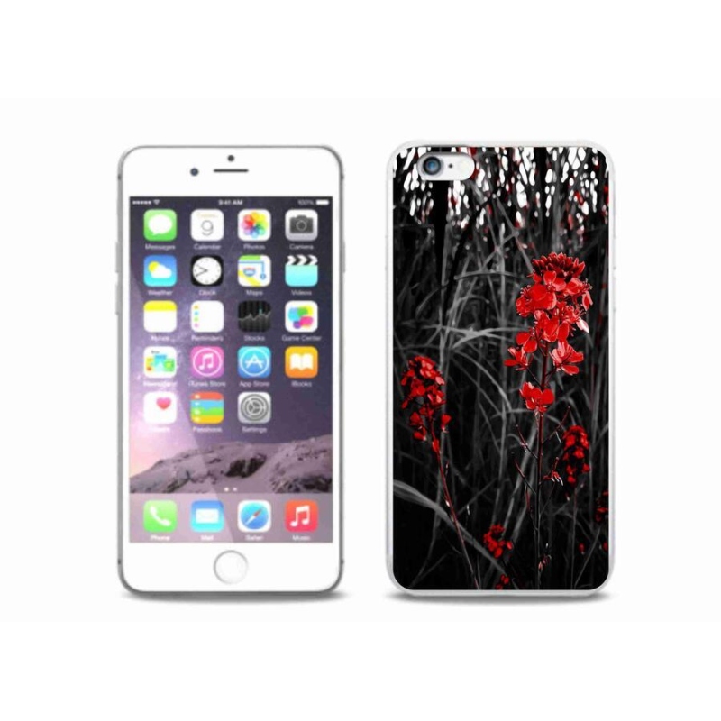 Zselés borítás mmCase iPhone 6 Plus/6S Plus készülékhez - piros növény