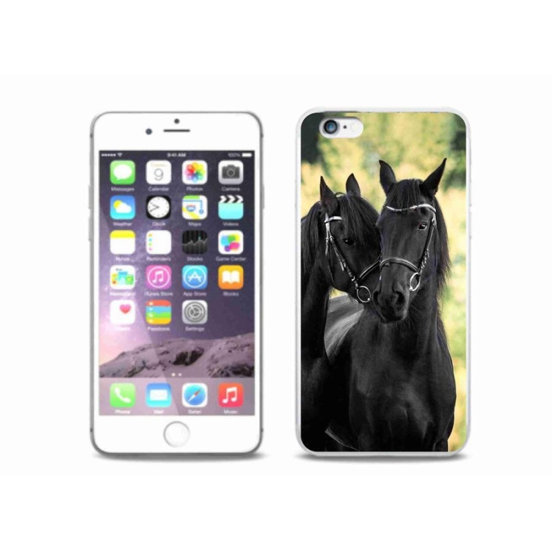 Zselés borítás mmCase iPhone 6 Plus/6S Plus készülékhez - két fekete ló