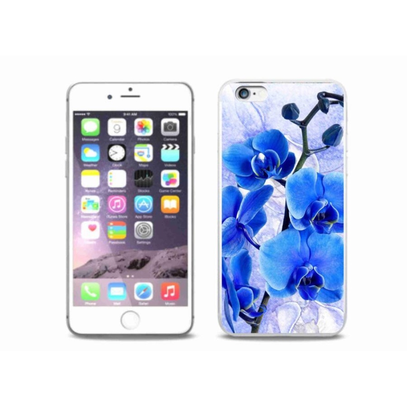Zselés borítás mmCase iPhone 6 Plus/6S Plus készülékhez - kék virágok