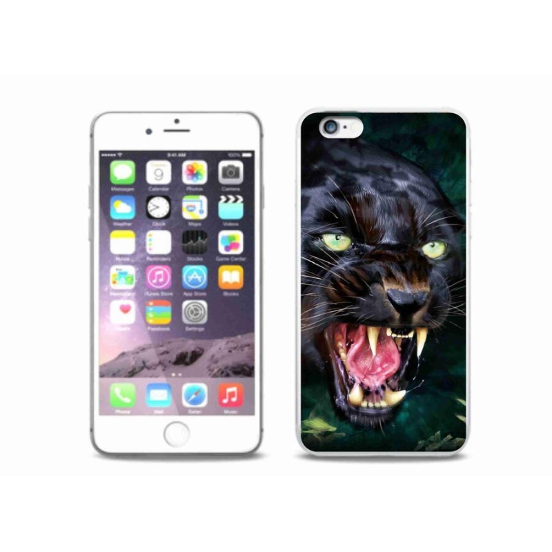 Zselés borítás mmCase iPhone 6 Plus/6S Plus készülékhez - dühös fekete párduc