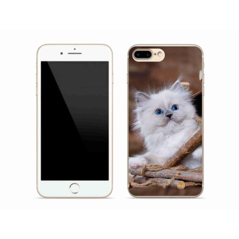 Zselés borítás mmCase iPhone 7 Plus készülékhez - fehér cica