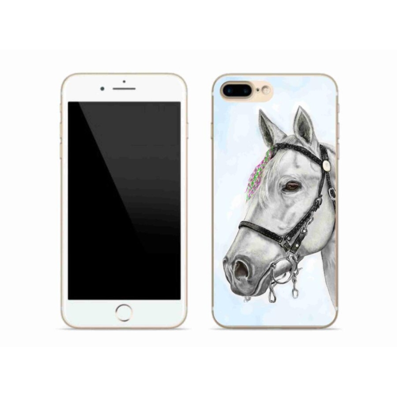 Zselés borítás mmCase iPhone 7 Plus készülékhez - fehér ló 1