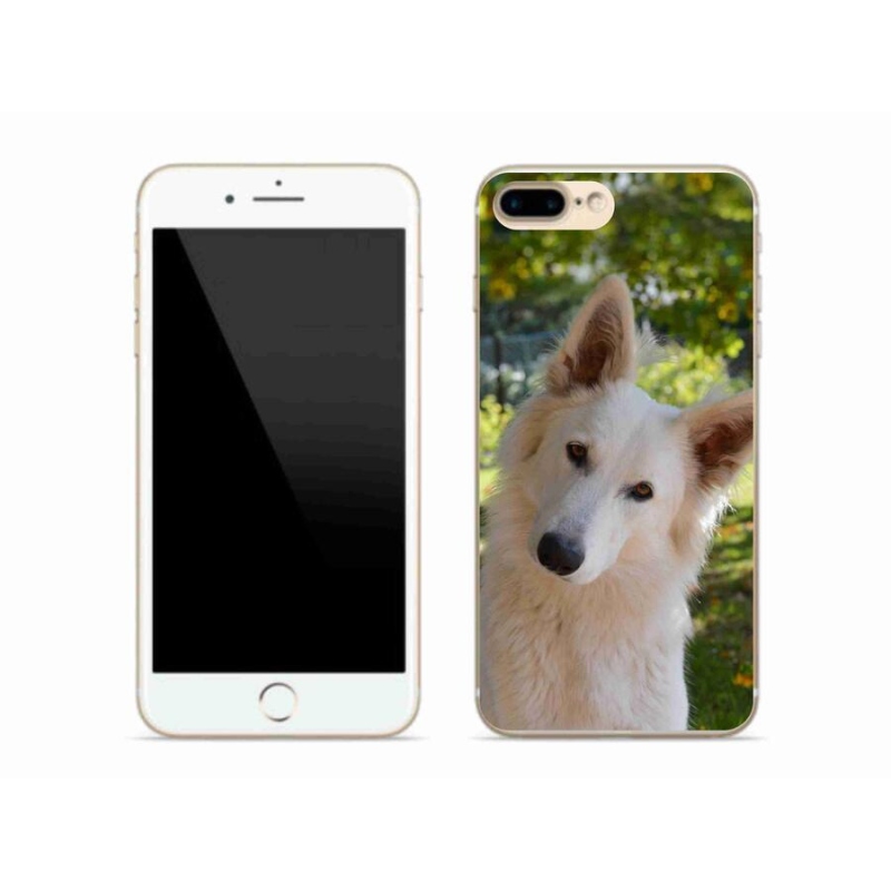 Zselés borítás mmCase iPhone 7 Plus készülékhez - fehér Svájci juhász 1