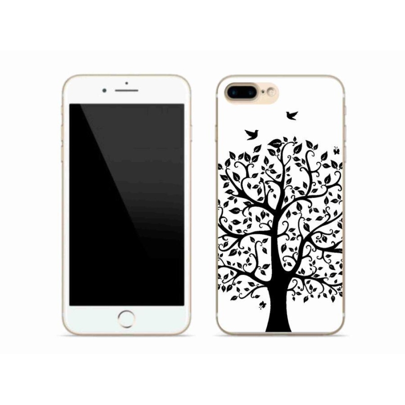 Zselés borítás mmCase iPhone 7 Plus készülékhez - fekete-fehér fa