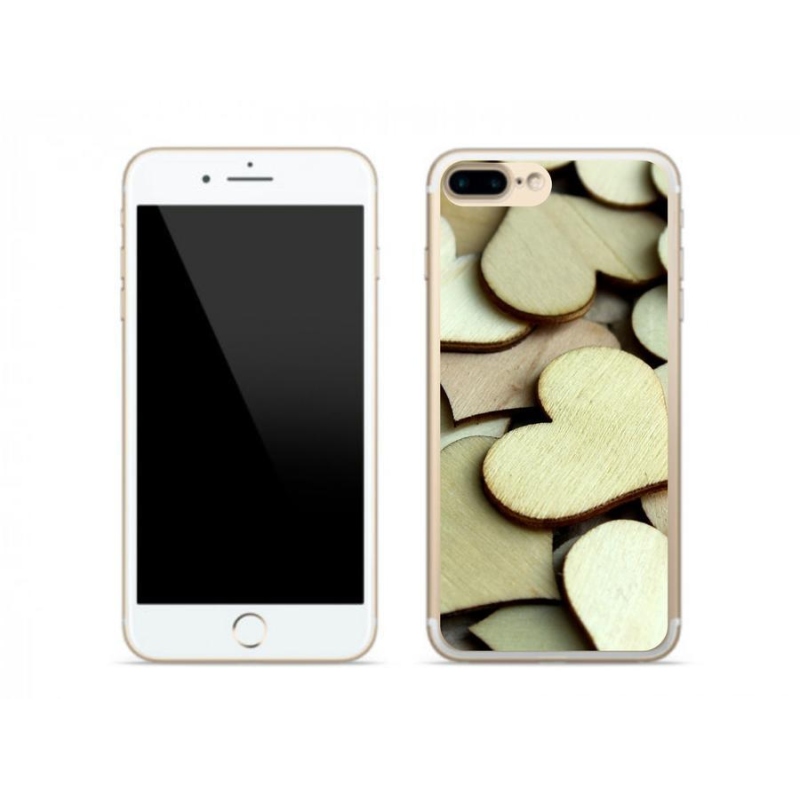 Zselés borítás mmCase iPhone 7 Plus készülékhez - fából készült szívek