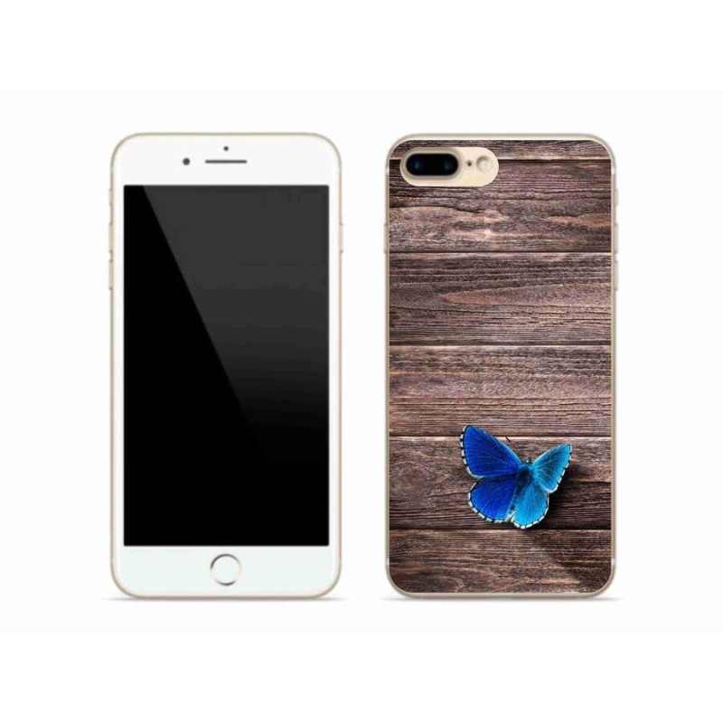 Zselés borítás mmCase iPhone 7 Plus készülékhez - kék pillangó 1