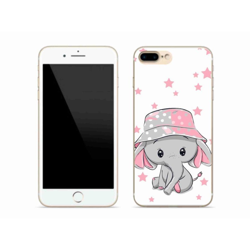 Zselés borítás mmCase iPhone 7 Plus készülékhez - rózsaszín elefánt