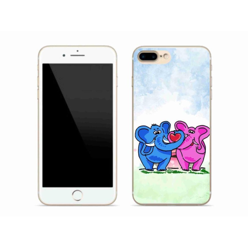 Gél borítás mmCase iPhone 7 Plus készülékhez - szerelmes elefántok