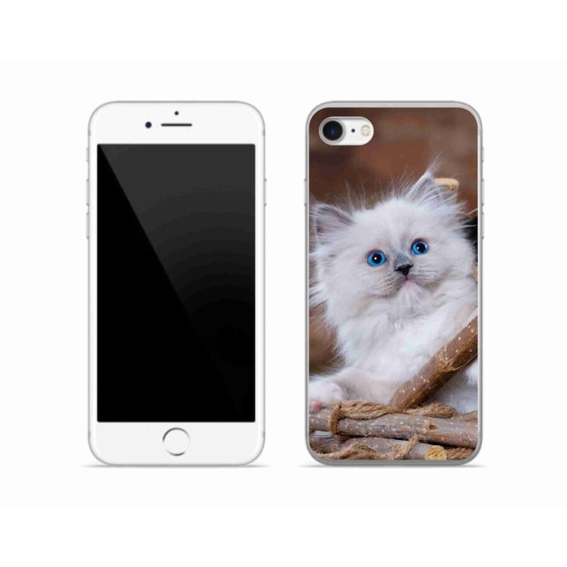 Gél borítás mmCase iPhone 8 készülékhez - fehér cica