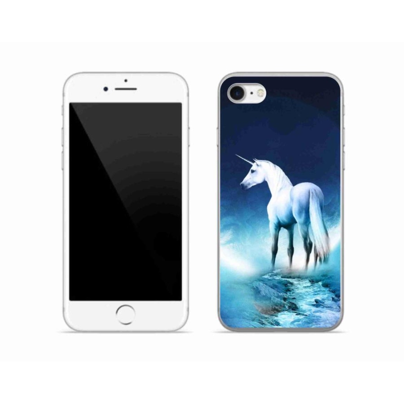 Zselés borítás mmCase iPhone 8 készülékhez - fehér egyszarvú