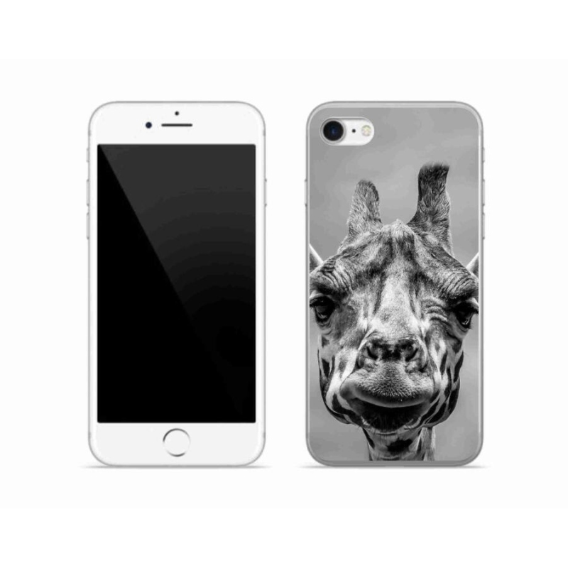 Zselés borítás mmCase iPhone 8 készülékhez - fekete-fehér zsiráf