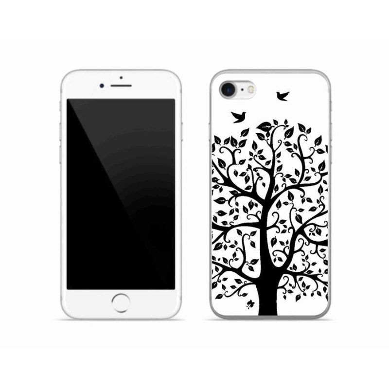 Zselés borítás mmCase iPhone 8 készülékhez - fekete-fehér fa