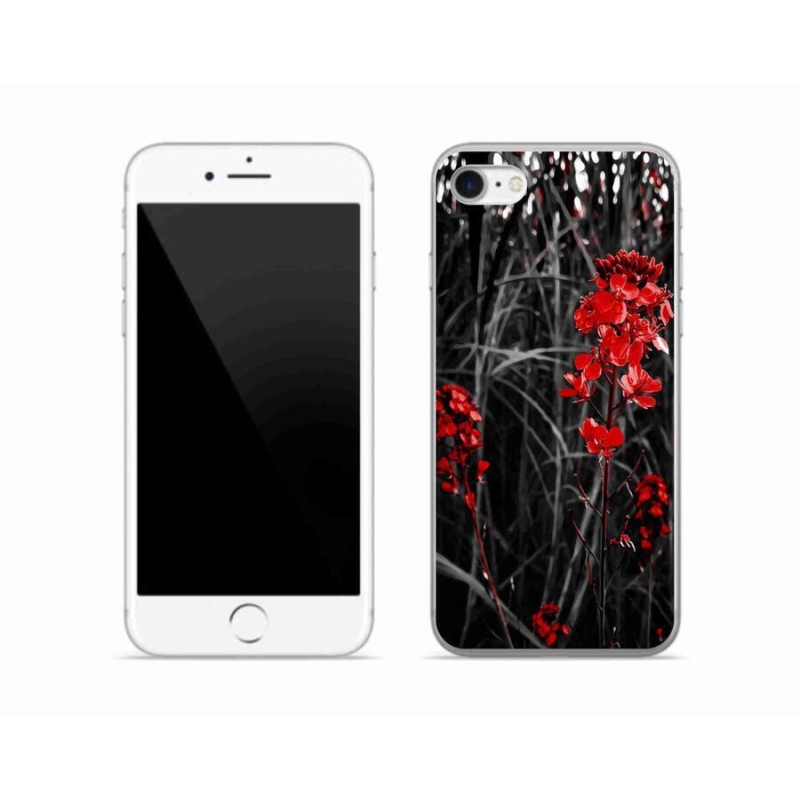 Zselés borítás mmCase iPhone 8 készülékhez - piros növény