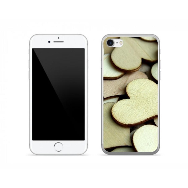 Zselés borítás mmCase iPhone 8 készülékhez - fából készült szívek