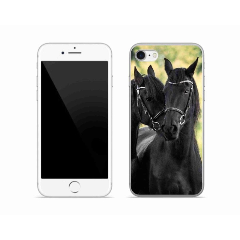 Zselés borítás mmCase iPhone 8 készülékhez - két fekete ló