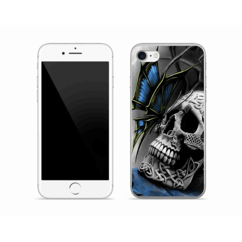 Gél borítás mmCase iPhone 8 készülékhez - pillangó és koponya