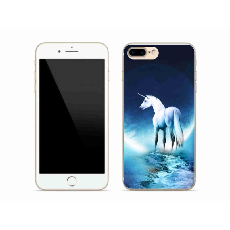 Zselés borítás mmCase iPhone 8 Plus készülékhez - fehér egyszarvú